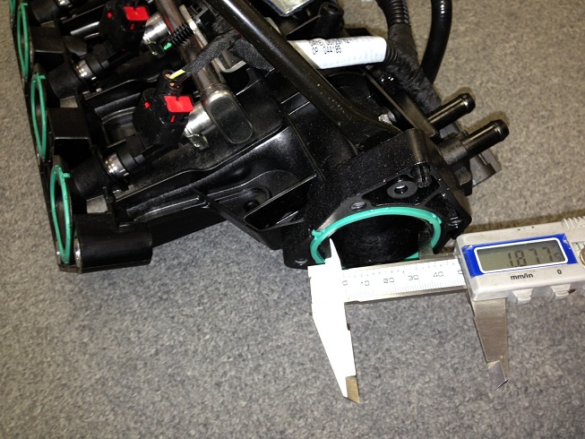 OEM intake manifold inlet size from Dodge Dart 1.4 Turbo 