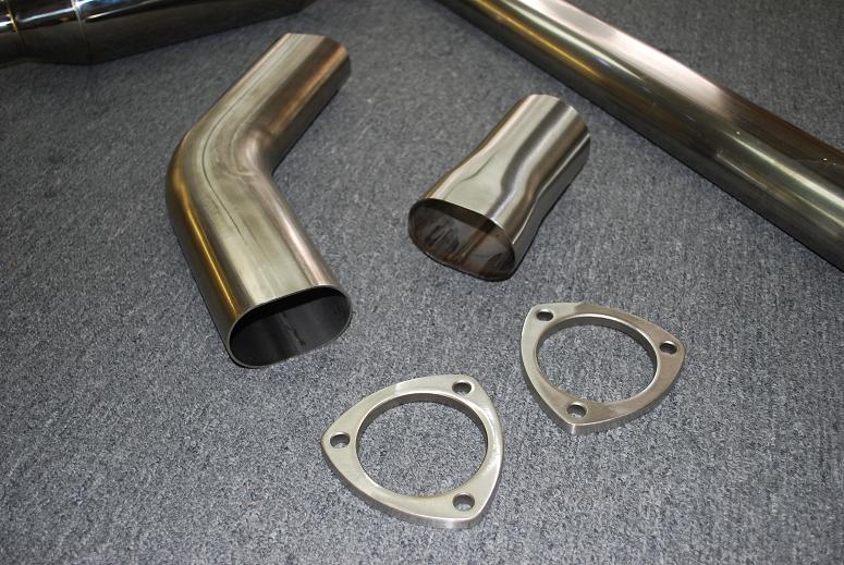 Vibrant exhaust components and oval tubing