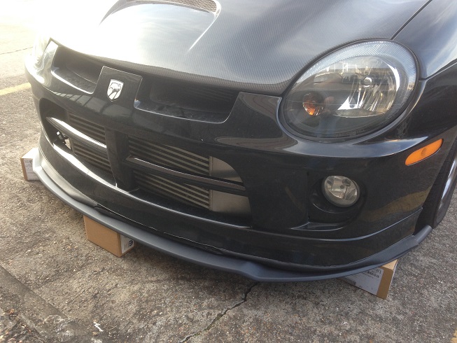 Dodge Dart lip held up against Neon SRT4 bumper